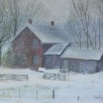 AURORA SNOWSTORM - Copson/Graham Farm
acrylic on panel 9 1/4" x 18 1/8" (23cm x 46cm) SOLD