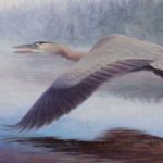 SILENT DAWN - Great Blue Heron
acrylic on canvas 11 5/8" x 31 1/2" ( 29.5cm x 80cm)